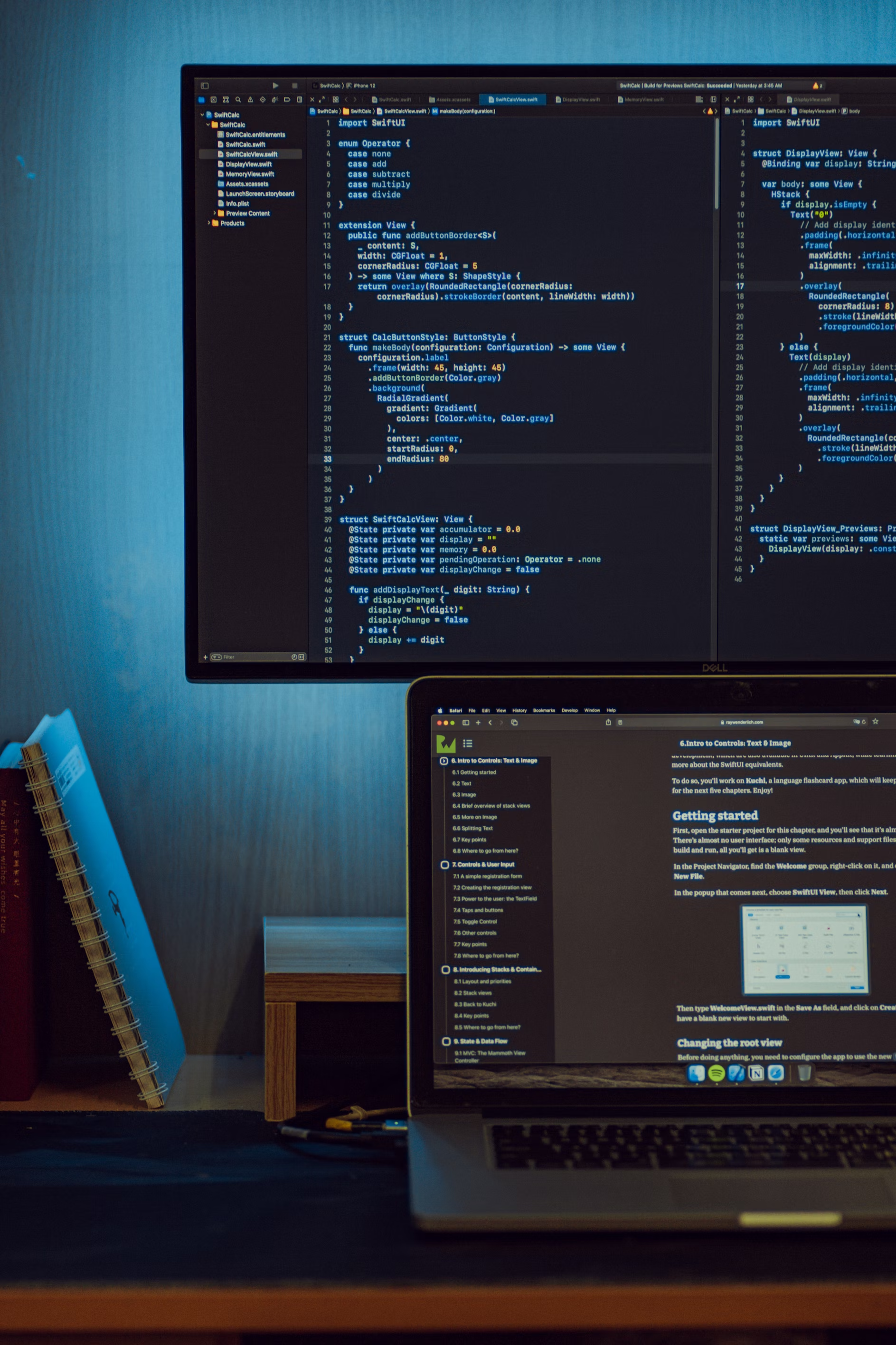 html code on screen